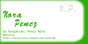 nora pencz business card